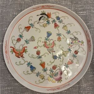 Hand-Painted Jingdezhen, China Butterfly Gourd Ceramic Plate